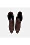 Women's Brown Pointed Toe Short Heeled Suede Boots - 6