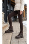 Women's Leather-Look Lace-Up Thick Sole Casual Boots - 7