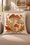 Autumn Pumpkin and Leaf Patterned Punch Look Decorative Throw Pillow Cover Set of 4 (Double-Sided) - 5