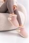 Women's Powder Pompom Detailed Comfortable Plush Home Boots, Slippers