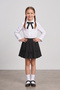 Girl's Black Bow Lace White Long Sleeve Shirt Black Ribbon Skirt April 23 October 29 Show Outfit - 2