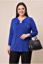 Accessory Detailed Asymmetrical Cut Plus Size Knitwear Blouse Saks