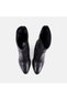 Women's Black Pointed Toe Heeled Stretch Leather Boots - 4