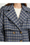 Plaid Patterned Short Trench Coat - 3