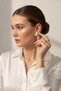 Yellow Color Radiant Design White Stone Detailed Stylish Bijouterie Earrings - 3