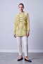 Ruffle Striped Stone Detailed Tunic Olive Green 10819