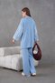 Women's Bead Embellished Sleeve Striped Knitwear Cardigan Trousers Two-Piece Set - 6