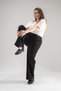 Women's Plus Size Elastic Waist Trousers Black - 2