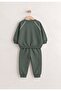 Karyoka Detailed Printed Thin Seasonal Sweatshirt Set for Ages 2-10 Khaki Green - 3