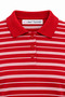 2252 Women's Striped Polo Collar Long Sleeve Slim Fit Blouse Red - 2