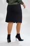 Women's Plus Size Slit Short Skirt Black - 6