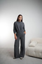Women's Elastic Waist Front Hem Detailed Wide Leg Pants Cty-Abr-4304 - 5