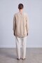 Leaf Sequined Gathered Shoulder Detail Tunic Dark Beige 10817 - 3
