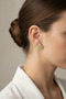 Modern Design Yellow Color Sun Rays Motif Stone Detailed Stylish Bijouterie Earrings - 2