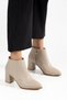 Matte Leather Thick Heeled Zippered Women's Boots - 2