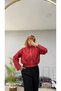 Women's Plaid Stand Collar Zippered Short Jacket Oversized Bomber Jacket - 5