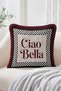 Ciao Bella Lettered Bow, Cocktail Glass and Cherry Pattern 4-Piece Fringe-Tassel Throw Pillow Cover Set - 3