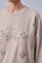 Butterfly Sequined and Stoned Tunic Dark Beige 10808 - 2