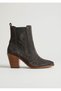 26K-001-17302 Genuine Leather with Two Rubber Soles, 8cm Thick Heel Western Boots for Women