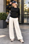 Women's Black Side Gathered Detailed Waist-Fitted Blouse