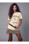 Two Mt Shop Quality Xside Yellow Combed Cotton Printed Loose & Baggy Short Sleeve Women's T-Shirt