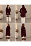 Women's long sleeve collared wellsoft coat with front button closure - 5