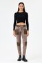 Women's Mink Italian Leopard Pattern Pockets Stoned Velvet Trousers Size 38 - 42