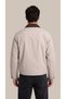 Men's Shirt Collar Jacket with Zipper Detail, Inner Lining and Inner Pockets - 4