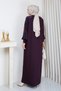 Women's Mercerized Knitwear Dress with Silk Kupra Detail on the Sleeves - 8