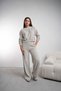Women's Elastic Waist Front Hem Detailed Wide Leg Pants Cty-Abr-4304 - 4
