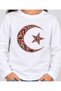 Long Sleeve Children's T-Shirt with Crescent and Star and Atatürk Prints - 4