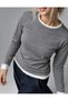 Women's Karmelanj Ecru Double Layered Blouse with Contrast Detail - 2