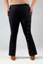 Women's Plus Size Button Detailed Trousers Black - 3