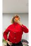 Women's Short Jacket with Stand Collar, Metal Buckle, Pockets, Oversized Bomber Coat - 3