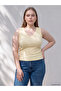 Vizyon New Season Yellow Plus Size V-Neck Women's Undershirt