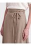 Özmarka New Season Brown Belted A-Line Pencil Skirt - 3