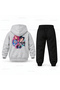 Kpop Demon Hunters Mira Zoey Son Collage Printed Kids Hooded Tracksuit Set