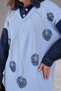 Women's Sleeves Jeans Embroidery Embroidered Wide Fit Long Knitwear Dress - 7