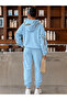 Unisex Women's Men's Martini Girl Printed Oversize 3 Thread Hooded Sweatshirt and Jogger Sweatpants - 5