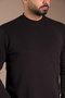Men's Black Half-Neck Soft Sweatshirt - 3