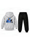 Kpop Demon Hunters Derpy Karton Tup Printed Children's Hooded Tracksuit Set