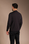Men's Black Half-Neck Soft Sweatshirt - 5