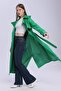 Women's Belted Double-Breasted Long Coat - 2