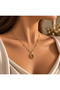 Oval Stone Women's Necklace, Vintage Design with Ball Chain Detail, Elegant Necklace - 2