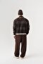 Checkwool Plaid Patterned Zippered Wool Cashmere Men's Coat - 9