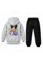 Kpop Demon Hunters Zoey Komik Sasirma Printed Children's Hooded Tracksuit Set