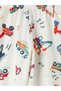 Özmarka New Season Ecru Crew Neck Printed Boys' Pajama Set - 8