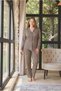 Women's Plus Size Suede Fabric Button Front Stylish Pajama Set