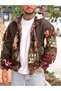 Mixed Patterned Plush Jacket Brown - 3