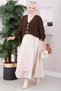 Hair Braid Patterned Buttoned Knitwear Cardigan Brown